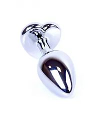 Анальна пробка із кристалом B-Series Jewellery Silver Heart PLUG Light Blue, 7х2.7 см, блакитний - мініатюра 6