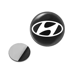 Наклейка з логотипом Hyundai для автоключів d=15 мм Пластикова об'ємна (Завод)