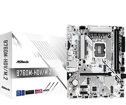 Материнська плата ASRock B760M-HDV/M.2 LGA 1700 (B760M-HDV/M.2) - мініатюра 4