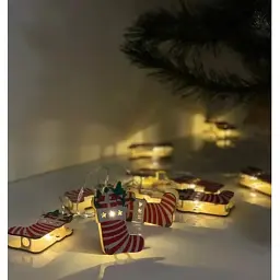 Гірлянда Chomik Шкарпетка новорічна 1.65 м 10 LED Теплий білий (5900779854093) - мініатюра 5