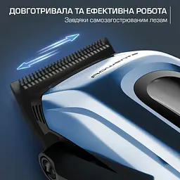 Машинка для стрижки Rowenta Barber Experience, для голови, мережа+акум., роторний мотор DC, насадок-12, нержавіюча сталь з покриттям DLC, синій - мініатюра 9