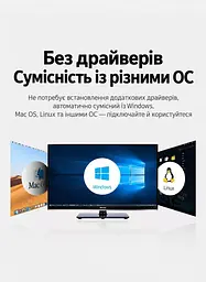 USB-C хаб для периферії UGREEN CM473 концентратор вхід USB-C для хоста та 4 вихідні порти USB-A 3.0 передавання даних до 5 Гбіт/с вбудований кабель 0,2 м кабель в обплетенні без окремого порту живлення для телефонів і планшетів із USB-C та підтримкою OTG одночасна робота всіх 4 портів працює без встановлення драйверів сумісність із ОС Windows Mac OS і Linux корпус космічного сірого кольору з чорним кабелем і чорними деталями (20841) - мініатюра 9