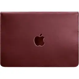 Шкіряний чохол-конверт BlankNote на магнітах для MacBook 14 Бордовий Crazy Horse