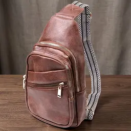Модна жіноча сумка з однією лямкою через плече з екошкіри Vintage 22760 коричнева