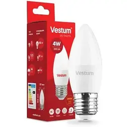 Лампочка Vestum C37 4W 3000K 220V E27 (1-VS-1306)