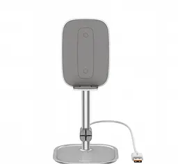 Настільний тримач для телефона Baseus Literary Youth Desktop Bracket (+Wireless Charging) Silver SUWY-D0S