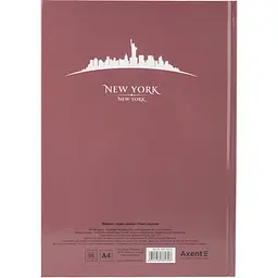 Книга записна Axent Maps New York A4 в клітинку 96 аркушів рожево-коричнева (8422-543-A)