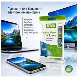 Серветки ColorWay для LCD та TFT 20pcs (CW-1070) - мініатюра 6