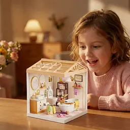 Конструктор-румбокс Ванна кімната Mini House 8009-MH серії Інтер'єр , зі світлом - мініатюра 8