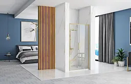 Душові двері Rea Rapid Slide 150x195 brushed gold REA-K9380 - мініатюра 2