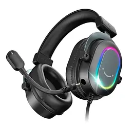Игровые наушники с микрофоном Fifine H-6B RGB USB 7.1 Black - мініатюра 2