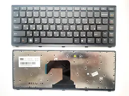 Клавіатура для ноутбуків Lenovo IdeaPad S300, S400, S405 Series чорна з чорною рамкою