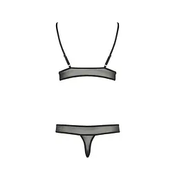 Комплект білизни Passion ERZA SET L/XL, black, ліф і трусики - мініатюра 4