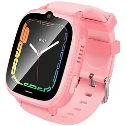 Дитячий смарт годинник Hoco Y106, 4G, GPS, Wi-Fi, HD камера, 1.83" HD-дисплей, дзвінки, відеодзвінки, голосові повідомлення, Pink, Box