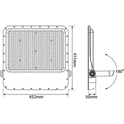 LED прожектор Videx Premium F2 400W 5000K 220V (VL-F2-4005G) - мініатюра 7