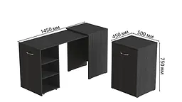 Стіл-тумба трансформер Смарт 1/1 Ferrum-decor 750x1450x500 ДСП Сосна Кембра 16 мм (FRD-105069) - мініатюра 5