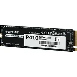 Твердотільний накопичувач SSD 2Tb, P410, PCI-E 4.0 x4, M.2 2280, 3D TLC, 5000/4500 МБ/с Patriot teh0019795 - мініатюра 3