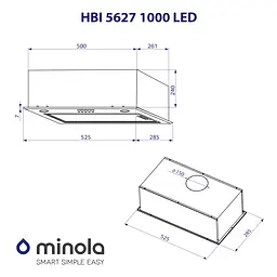 Витяжка повновбудована MINOLA HBI 5627 I 1000 LED - мініатюра 10