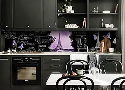 Кухонний фартух Символи Парижа вінілова наклейка ПВХ Ейфелева вежа Фіолетовий 60х250 см Happy Pocket Z180660 - мініатюра 3