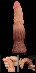 Фалоімітатор Dual-Layered Silicone 9.5" Nature Cock 24.5 см коричневий - мініатюра 18