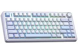 Клавіатура ігрова механічна Aula Mechanical F-75 wireless White-Blue ENG/UKR Gasket Greywood V3 switch Hot-Swap 2.4G/Bluetooth - мініатюра 3