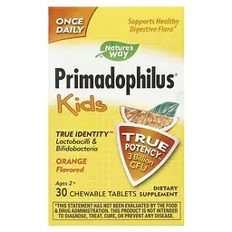 Пробіотична суміш Nature's Way Primadophilus Kids 3 Billion CFU, 30 жувальних таблеток - Апельсин для дітей
