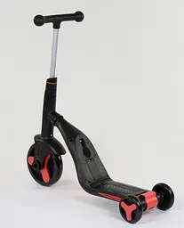 Самокат 3в1 JT 28288 Best Scooter, самокат-велобіг-велосипед, ЧЕРВОНИЙ, світло, мелодії, колеса PU, в коробці (6900066328282) - мініатюра 5