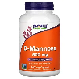 D-манноза NOW D-Mannose 500 mg, 240 вегакапсул