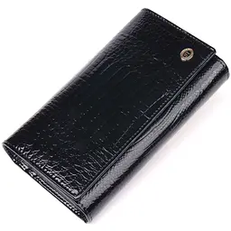 Лаковий жіночий гаманець з візитницею ST Leather 19403 чорний - мініатюра 5