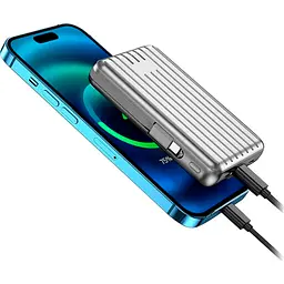 Зовнішній акумулятор WiWU PP04 Trunk Series Magnetic Wireless 20000mAh 22.5W Silver (6936686410847) [104338] - мініатюра 4