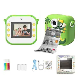 Дитяча камера-принтер DIY Toys Динозавр зелена (CJ-4978946-G) - мініатюра 8