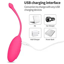Віброяйце зі щетинками USB з 12 режимами вібрації силіконове Рожеве - мініатюра 4