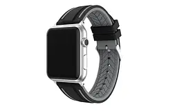 Силіконовий ремінець Primo Color Strip для Apple Watch 38 мм, 40 мм, 41 мм Black Grey - мініатюра 3