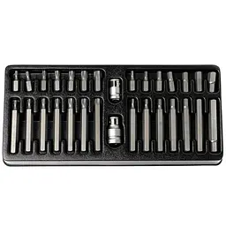 Набір біт Шестигранники та Зірочки Hex Torx King Roy 30 предметів Оригінал (31567) - мініатюра 3