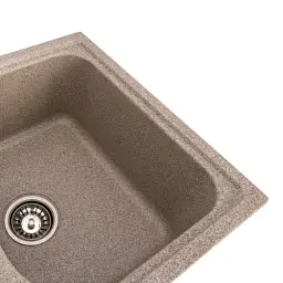 Кухонна мийка Platinum 7950 Equatoria гранітна глянцева з кріпленням 79x50 см карамель (000035791) - мініатюра 3