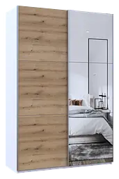 Шафа-купе Doros G-Caiser 1 ДСП/1 дзеркало 160х60х240 см Дуб Евок/Білий (42005071) - мініатюра 3