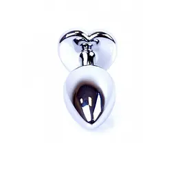 Анальна пробка із кристалом B-Series Jewellery Silver Heart PLUG Clear, 7х2.7 см, прозорий - мініатюра 4