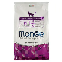 Сухий корм Monge Cat Adult, 1,5 кг (70004992) - мініатюра 2