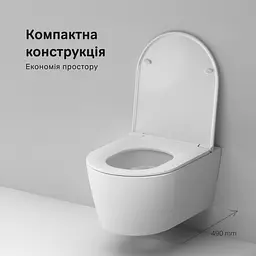 Унітаз підвісний AquaSpin AM.PM Func 49 см, із сидінням мікроліфт білий CFA1902SC - мініатюра 7