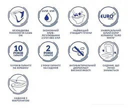Унітаз підвісний CET 548 Cersanit Carina CleanOn з дюропластовим сидінням SoftClose+QuickRelease 30412 - мініатюра 6