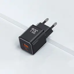 Мережевий зарядний пристрій Usams US-CC189 30W Black [CC189TC01] [139639] - мініатюра 2