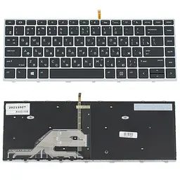 Клавіатура для ноутбука HP (ProBook: 430 G5 440 G5) rus чорний сріблястий frame підсвічування клавіш