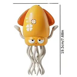 Танцюючий кальмар G-Toys, восьминіг, музична іграшка на акумуляторі Tummy Time Octopus Smart жовтий - мініатюра 2