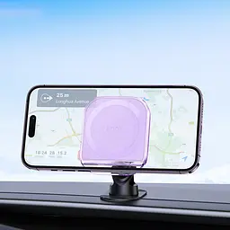 Автотримач Hoco H43 Crystal ring magnetic (center console) Romantic purple - мініатюра 3