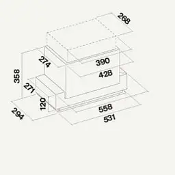 Витяжка Falmec Gruppo Incasso E.ion 50 Stainless steel 450 - мініатюра 2