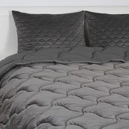 Ковдра ТЕП Velour Double Air темно-сіра 200x210 см - мініатюра 4