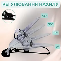 Шезлонг дитячий від народження дитяча гойдалка для немовлят шезлонг качалка + дуга з іграшками темно сірий - мініатюра 3