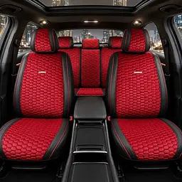 Накидки для сидінь Алькантара Palermo Premium комплект Червоні Червоні кант