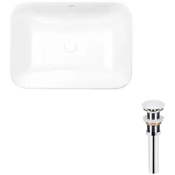 Умивальник Qtap Scorpio врізний прямокутний 610x380x150 мм White + донний клапан PU02, Білий