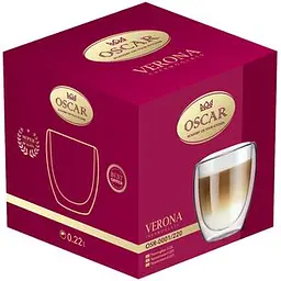 Склянка термостійка Oscar Verona, з подвійними стінками, 220 мл (OSR-0001/220) - мініатюра 3